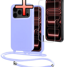 NoXx NoXx iPhone 17 Pro Hoesje met Koord Met Screenprotector - Lila