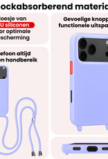 NoXx NoXx iPhone 17 Pro Hoesje met Koord Met 2x Screenprotector - Lila