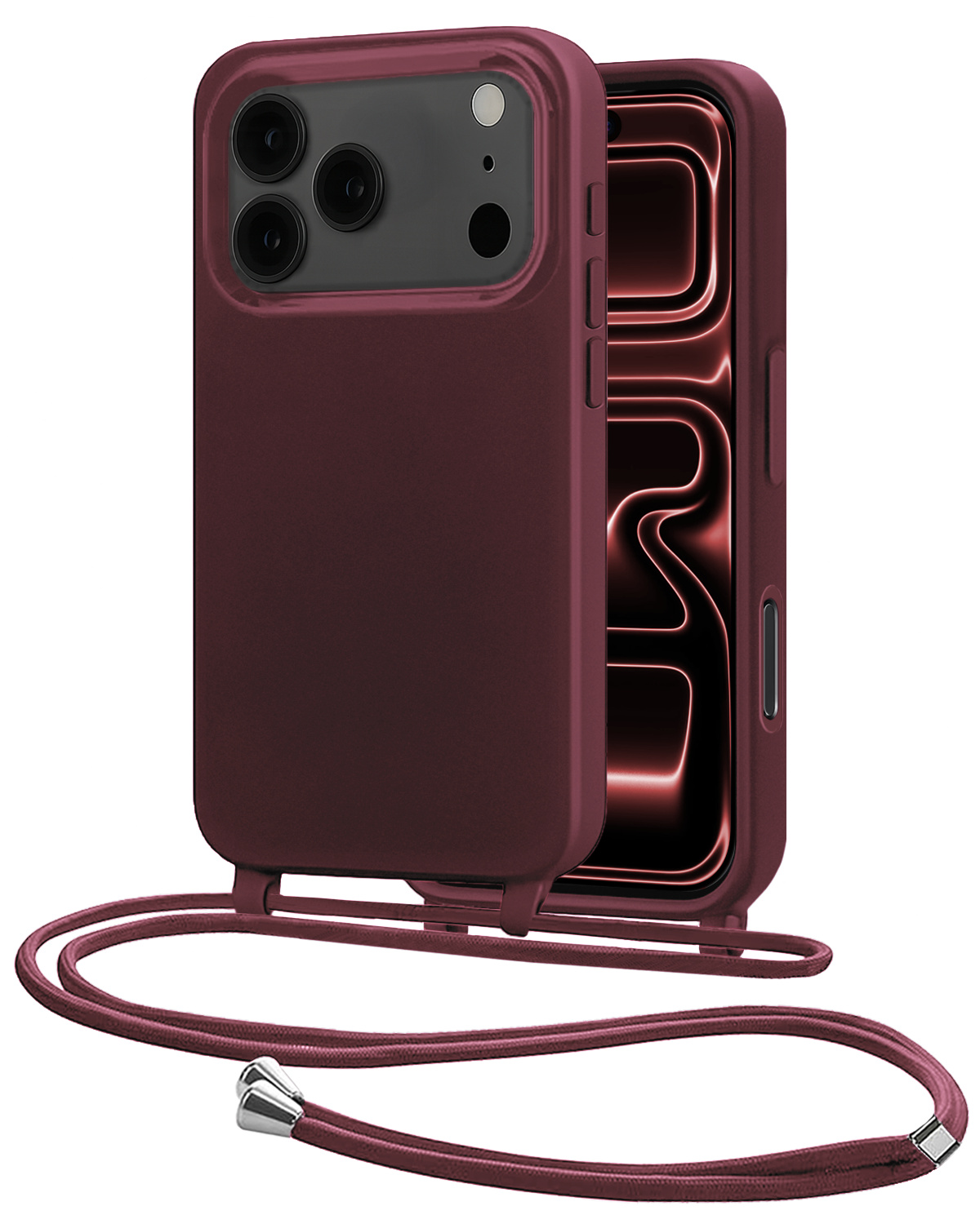 NoXx NoXx iPhone 17 Pro Max Hoesje met Koord - Aubergine