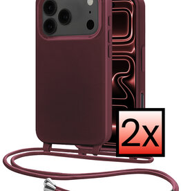 NoXx NoXx iPhone 17 Pro Max Hoesje met Koord - Aubergine - 2 PACK