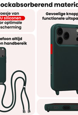NoXx NoXx iPhone 17 Pro Max Hoesje met Koord Met 2x Screenprotector - Donkergroen