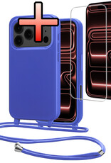 NoXx NoXx iPhone 17 Pro Max Hoesje met Koord Met Screenprotector - Fel Blauw