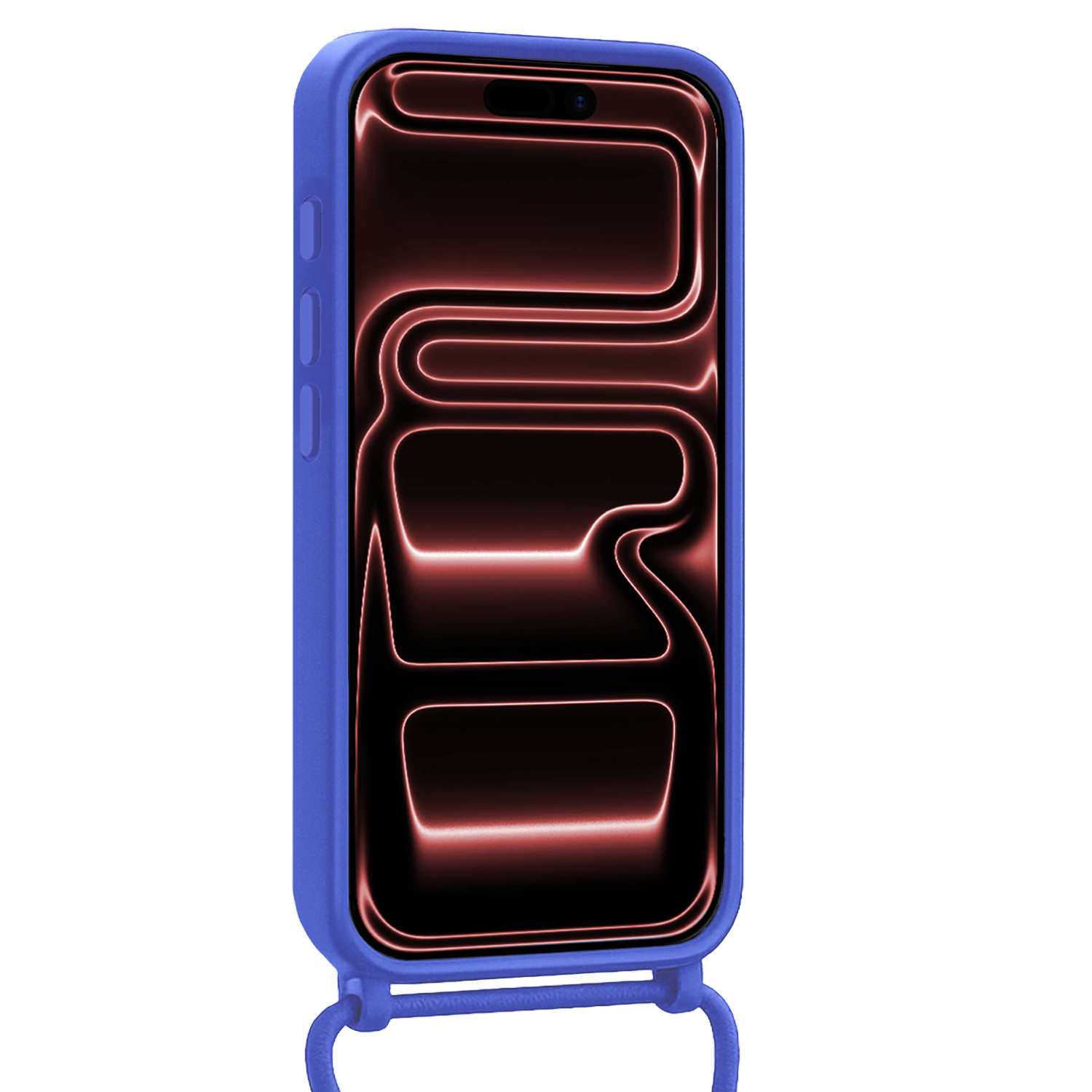 NoXx NoXx iPhone 17 Pro Max Hoesje met Koord Met Screenprotector - Fel Blauw