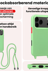 NoXx NoXx iPhone 17 Pro Max Hoesje met Koord Met Screenprotector - Groen