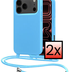 NoXx NoXx iPhone 17 Pro Max Hoesje met Koord - Lichtblauw - 2 PACK