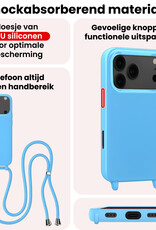 NoXx NoXx iPhone 17 Pro Max Hoesje met Koord - Lichtblauw - 2 PACK