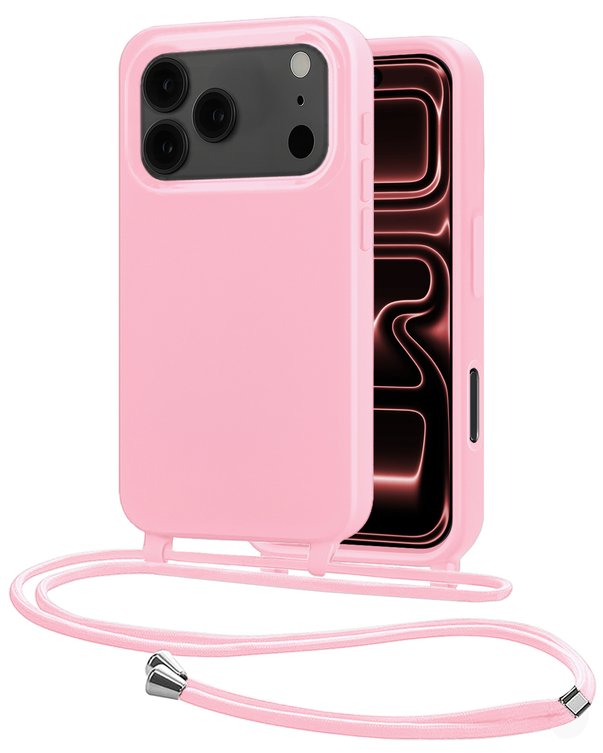 NoXx NoXx iPhone 17 Pro Max Hoesje met Koord - Lichtroze