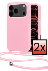 NoXx NoXx iPhone 17 Pro Max Hoesje met Koord - Lichtroze - 2 PACK