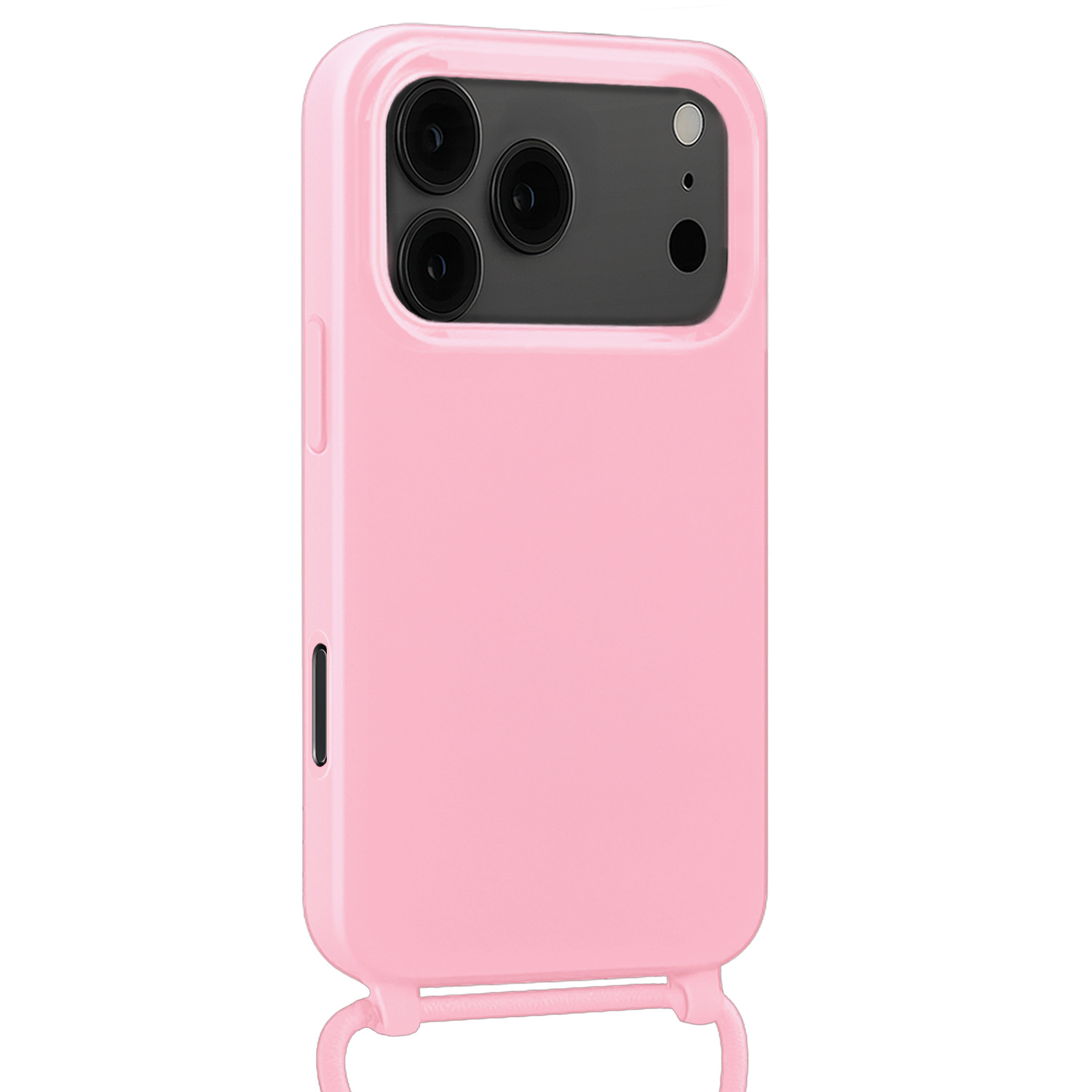 NoXx NoXx iPhone 17 Pro Max Hoesje met Koord Met Screenprotector - Lichtroze