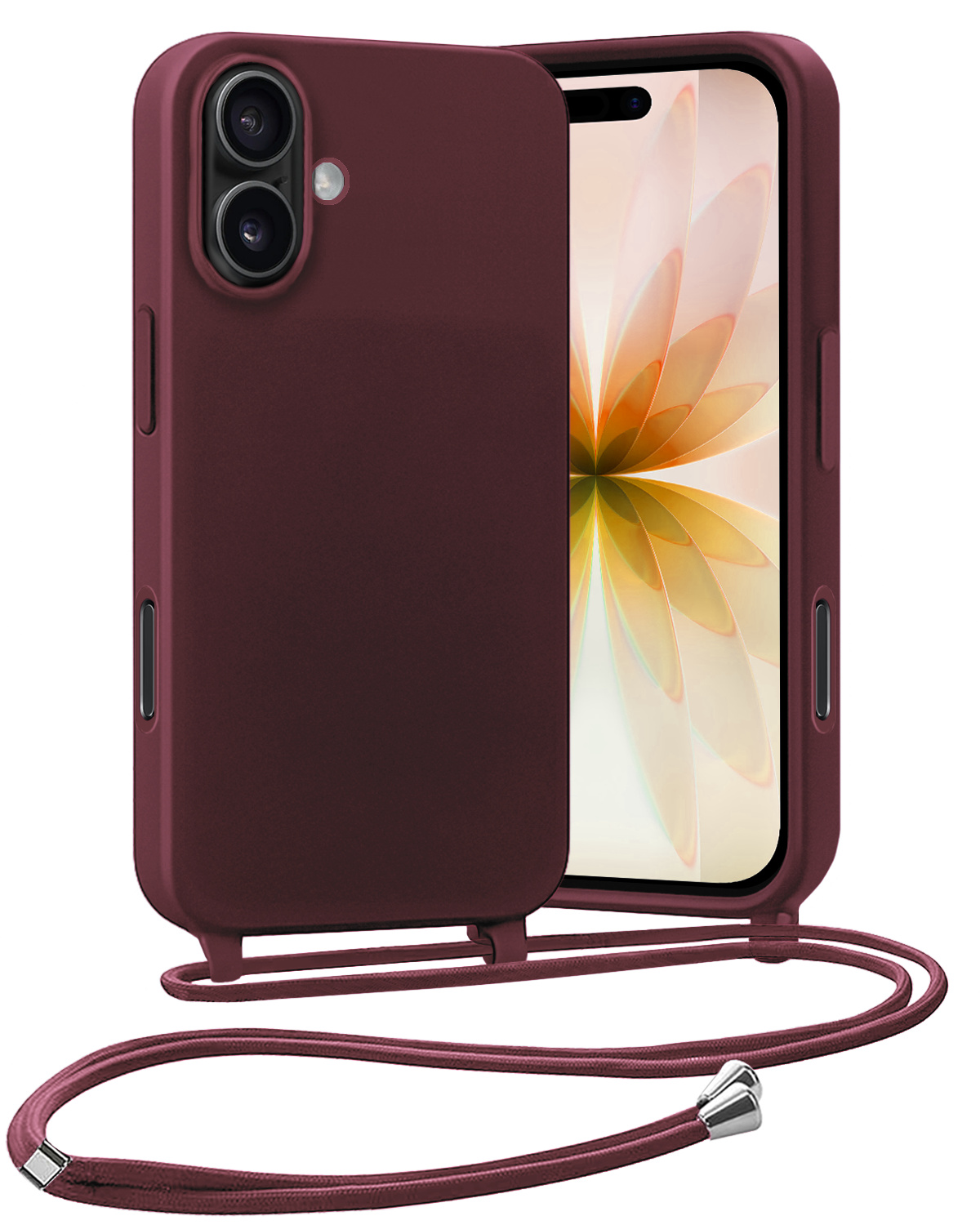 Nomfy Nomfy iPhone 17 Hoesje met Koord - Aubergine