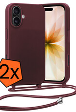 Nomfy Nomfy iPhone 17 Hoesje met Koord - Aubergine - 2 PACK