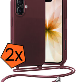 Nomfy Nomfy iPhone 17 Hoesje met Koord - Aubergine - 2 PACK