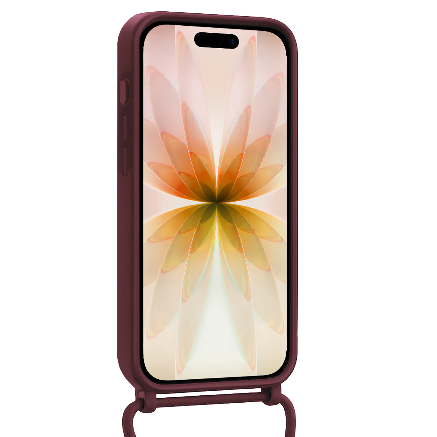 Nomfy Nomfy iPhone 17 Hoesje met Koord Met 2x Screenprotector - Aubergine