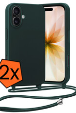 Nomfy Nomfy iPhone 17 Hoesje met Koord - Donkergroen - 2 PACK