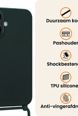 Nomfy Nomfy iPhone 17 Hoesje met Koord Met 2x Screenprotector - Donkergroen