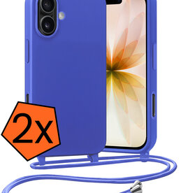 Nomfy Nomfy iPhone 17 Hoesje met Koord - Fel Blauw - 2 PACK