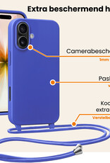 Nomfy Nomfy iPhone 17 Hoesje met Koord Met Screenprotector - Fel Blauw