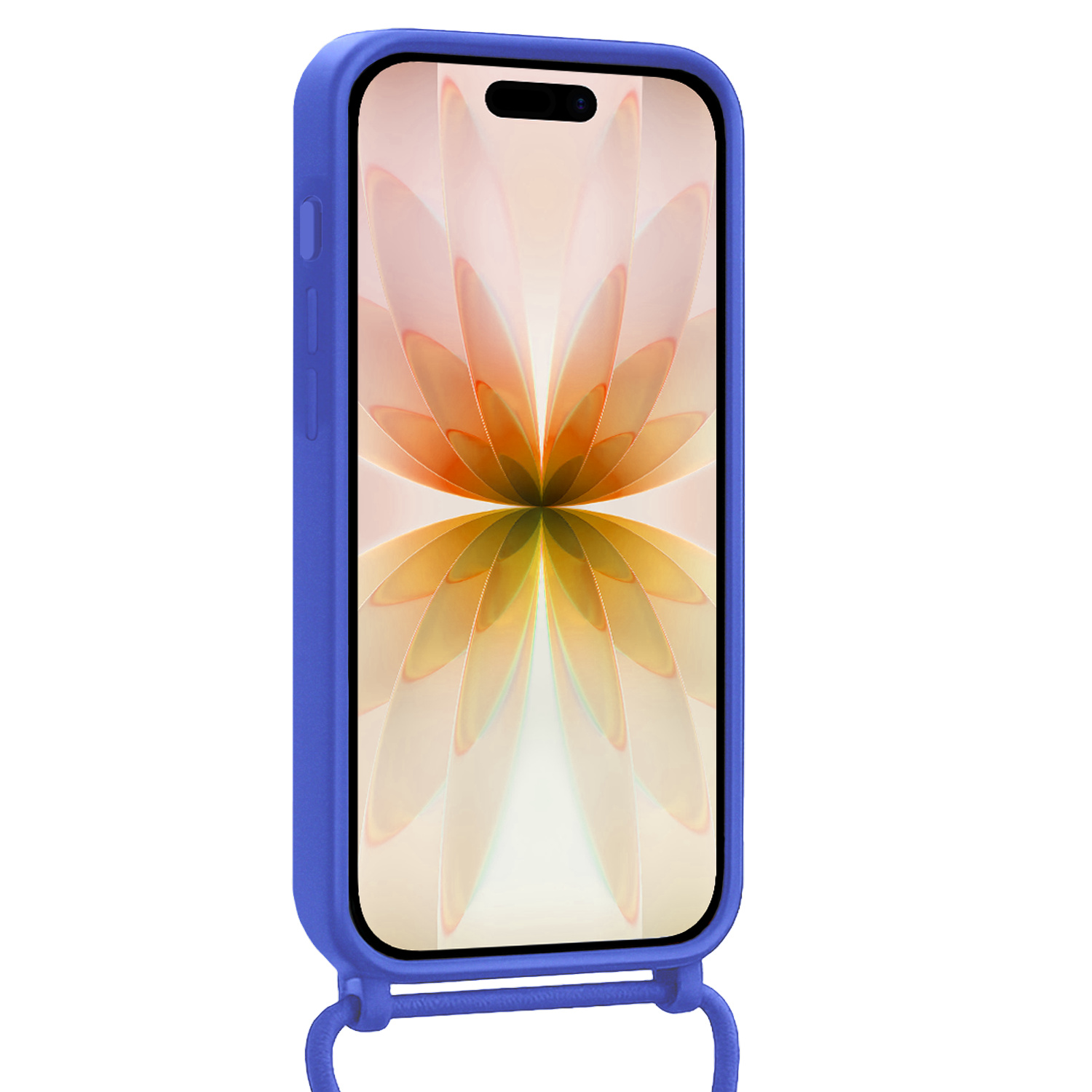 Nomfy Nomfy iPhone 17 Hoesje met Koord Met Screenprotector - Fel Blauw