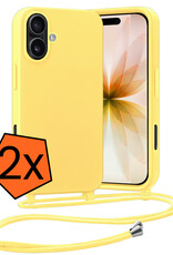 Nomfy Nomfy iPhone 17 Hoesje met Koord - Geel - 2 PACK