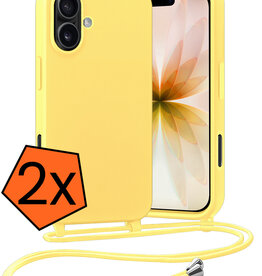 Nomfy Nomfy iPhone 17 Hoesje met Koord - Geel - 2 PACK