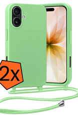 Nomfy Nomfy iPhone 17 Hoesje met Koord - Groen - 2 PACK