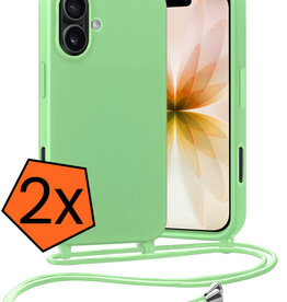 Nomfy Nomfy iPhone 17 Hoesje met Koord - Groen - 2 PACK
