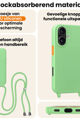Nomfy Nomfy iPhone 17 Hoesje met Koord - Groen - 2 PACK