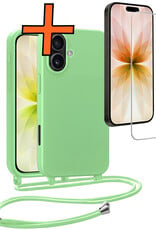Nomfy Nomfy iPhone 17 Hoesje met Koord Met Screenprotector - Groen