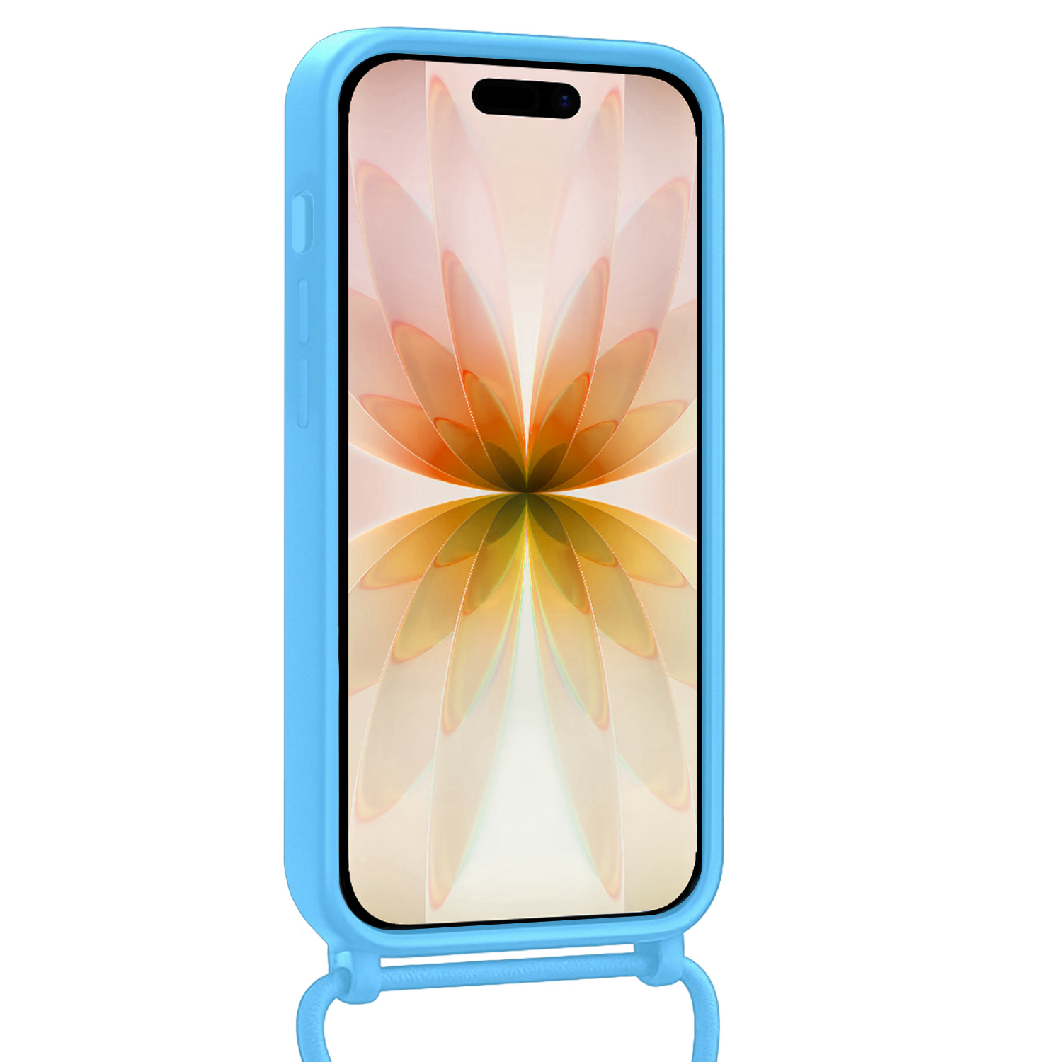 Nomfy Nomfy iPhone 17 Hoesje met Koord Met Screenprotector - Lichtblauw