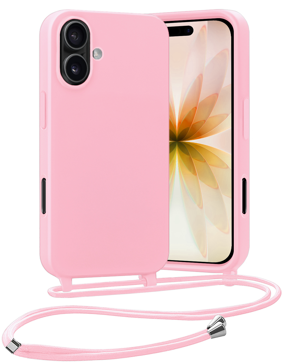 Nomfy Nomfy iPhone 17 Hoesje met Koord - Lichtroze