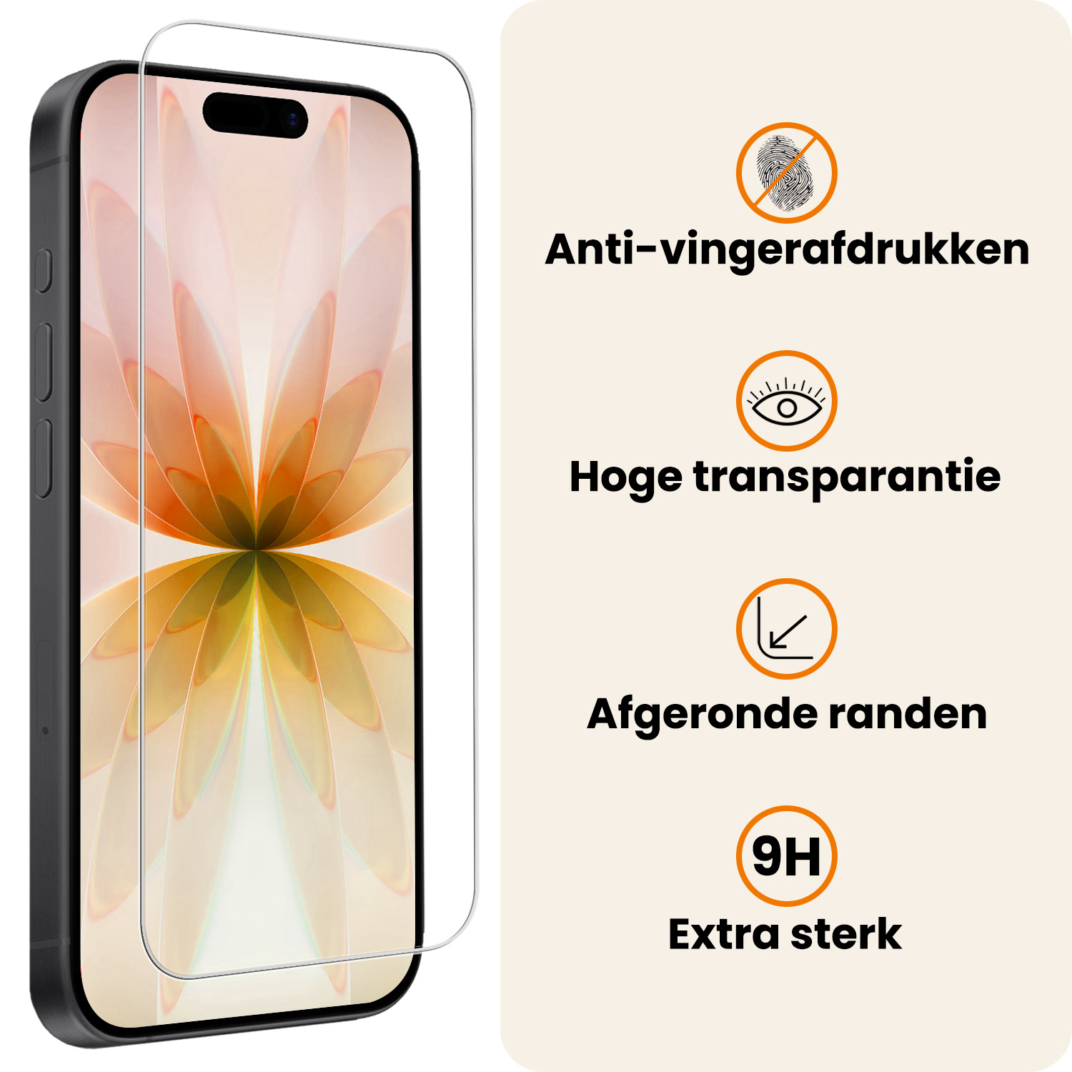 Nomfy Nomfy iPhone 17 Hoesje met Koord Met Screenprotector - Lichtroze