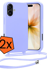 Nomfy Nomfy iPhone 17 Hoesje met Koord - Lila - 2 PACK