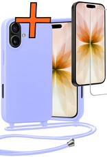 Nomfy Nomfy iPhone 17 Hoesje met Koord Met Screenprotector - Lila