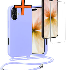 Nomfy Nomfy iPhone 17 Hoesje met Koord Met Screenprotector - Lila