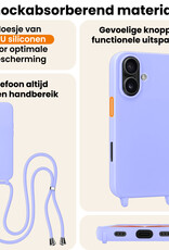 Nomfy Nomfy iPhone 17 Hoesje met Koord Met Screenprotector - Lila