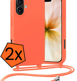 Nomfy Nomfy iPhone 17 Hoesje met Koord - Papaya - 2 PACK