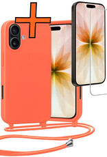 Nomfy Nomfy iPhone 17 Hoesje met Koord Met Screenprotector - Papaya