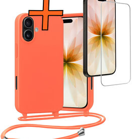 Nomfy Nomfy iPhone 17 Hoesje met Koord Met Screenprotector - Papaya