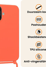 Nomfy Nomfy iPhone 17 Hoesje met Koord Met Screenprotector - Papaya