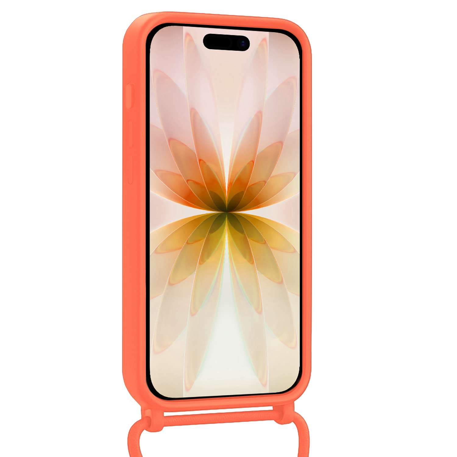 Nomfy Nomfy iPhone 17 Hoesje met Koord Met 2x Screenprotector - Papaya