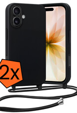 Nomfy Nomfy iPhone 17 Hoesje met Koord - Zwart - 2 PACK