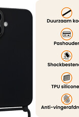 Nomfy Nomfy iPhone 17 Hoesje met Koord - Zwart - 2 PACK