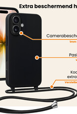 Nomfy Nomfy iPhone 17 Hoesje met Koord - Zwart - 2 PACK