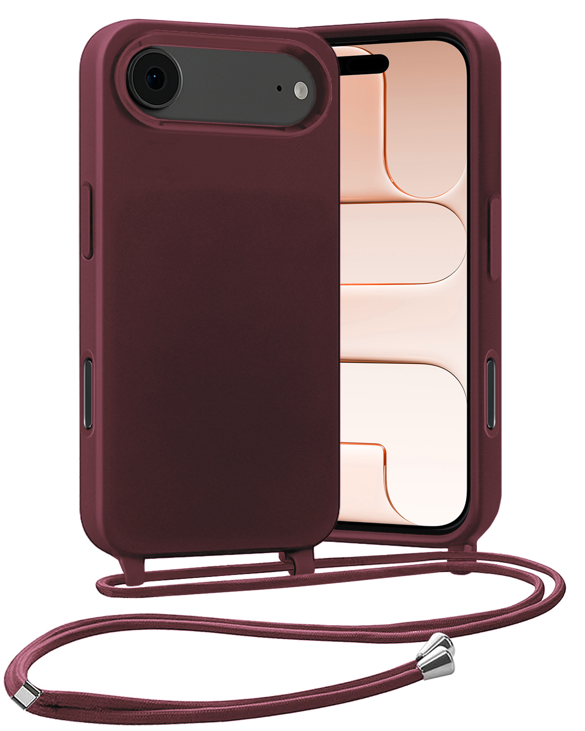 Nomfy Nomfy iPhone Air Hoesje met Koord - Aubergine