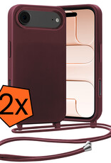 Nomfy Nomfy iPhone Air Hoesje met Koord - Aubergine - 2 PACK