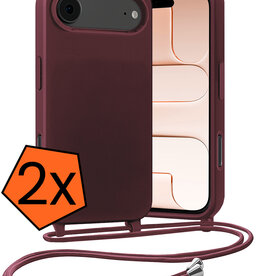 Nomfy Nomfy iPhone Air Hoesje met Koord - Aubergine - 2 PACK