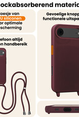 Nomfy Nomfy iPhone Air Hoesje met Koord - Aubergine - 2 PACK