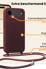Nomfy Nomfy iPhone Air Hoesje met Koord Met Screenprotector - Aubergine