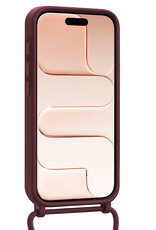 Nomfy Nomfy iPhone Air Hoesje met Koord Met 2x Screenprotector - Aubergine