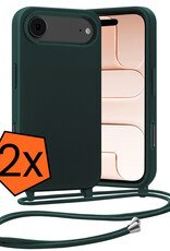 Nomfy Nomfy iPhone Air Hoesje met Koord - Donkergroen - 2 PACK
